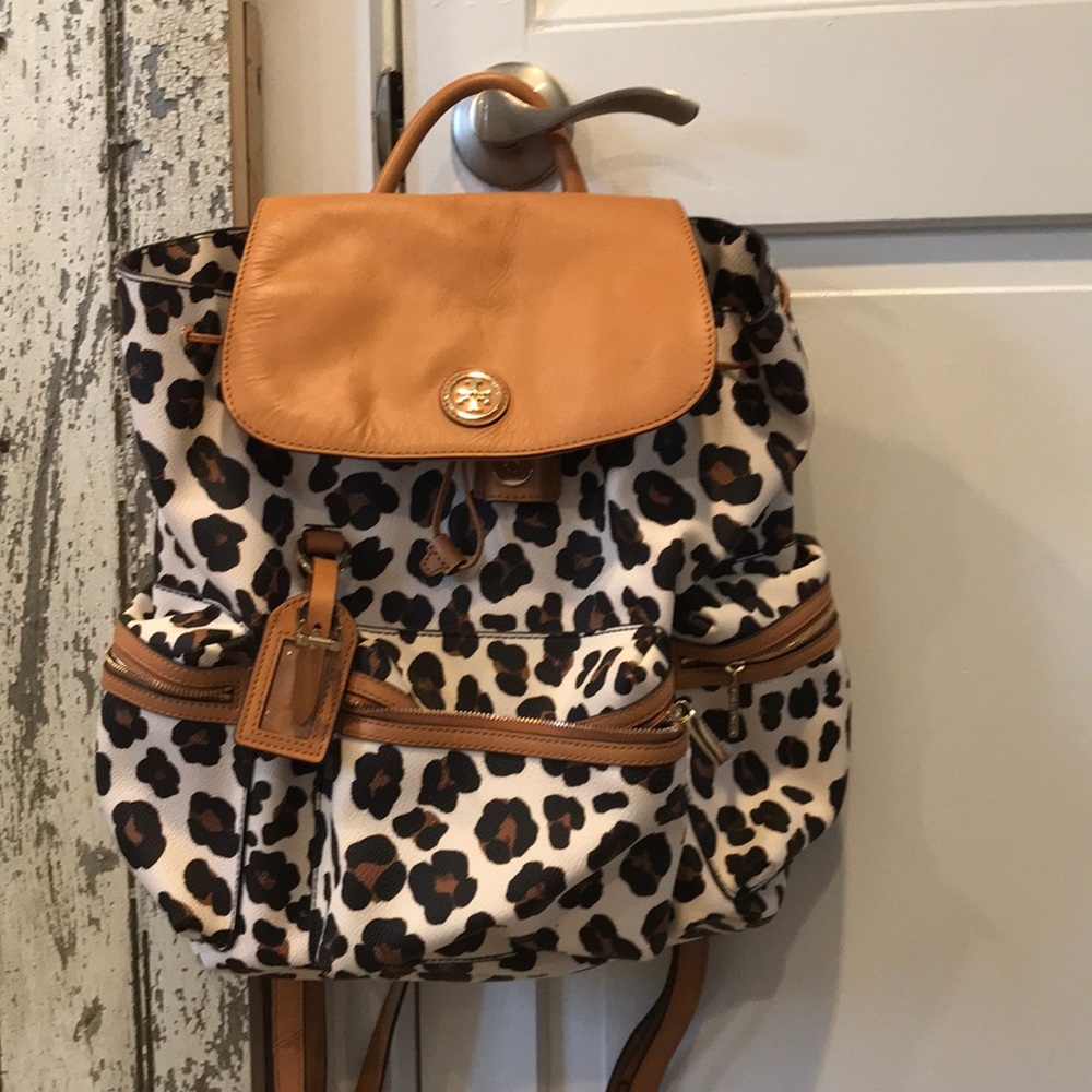 Tory Burch leopard backpack